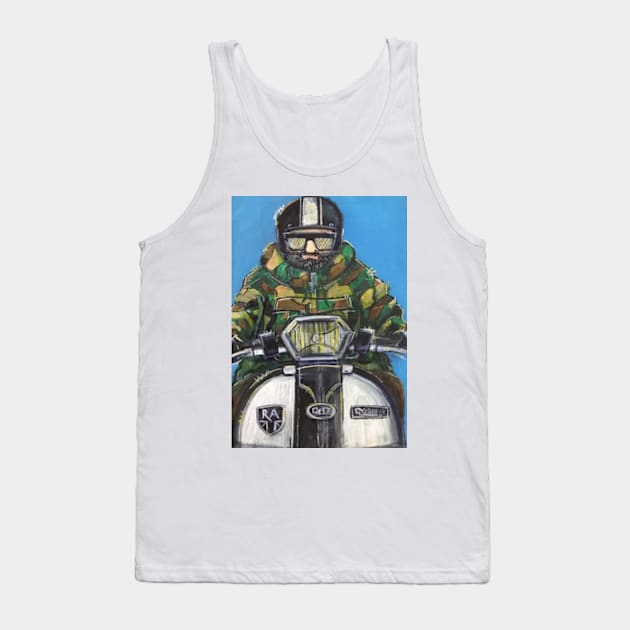 Retro Scooter, Classic Scooter, Scooterist, Scootering, Scooter Rider, Mod Art Tank Top by Scooter Portraits